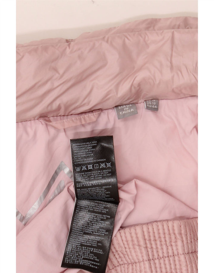 SUPERDRY Womens Padded Jacket UK 16 Large  Pink Nylon