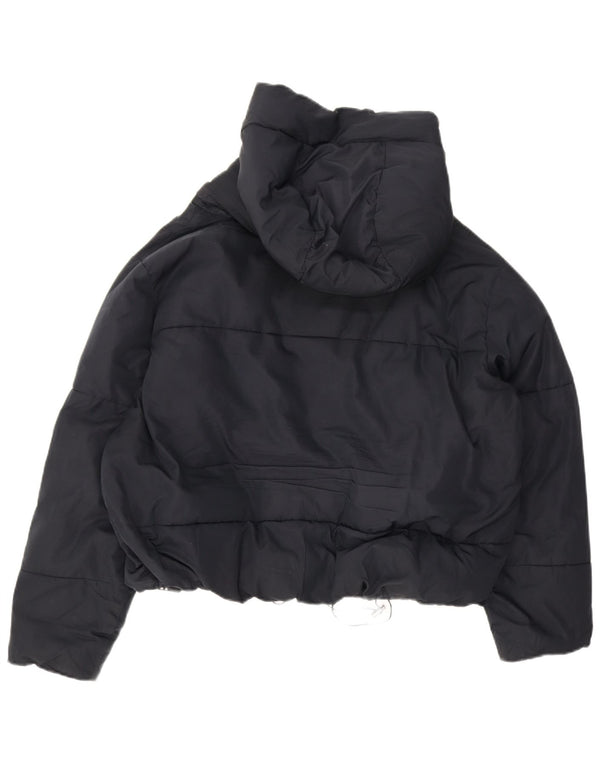 Giacca imbottita con cappuccio corta oversize da donna Zara UK 10 piccola blu navy