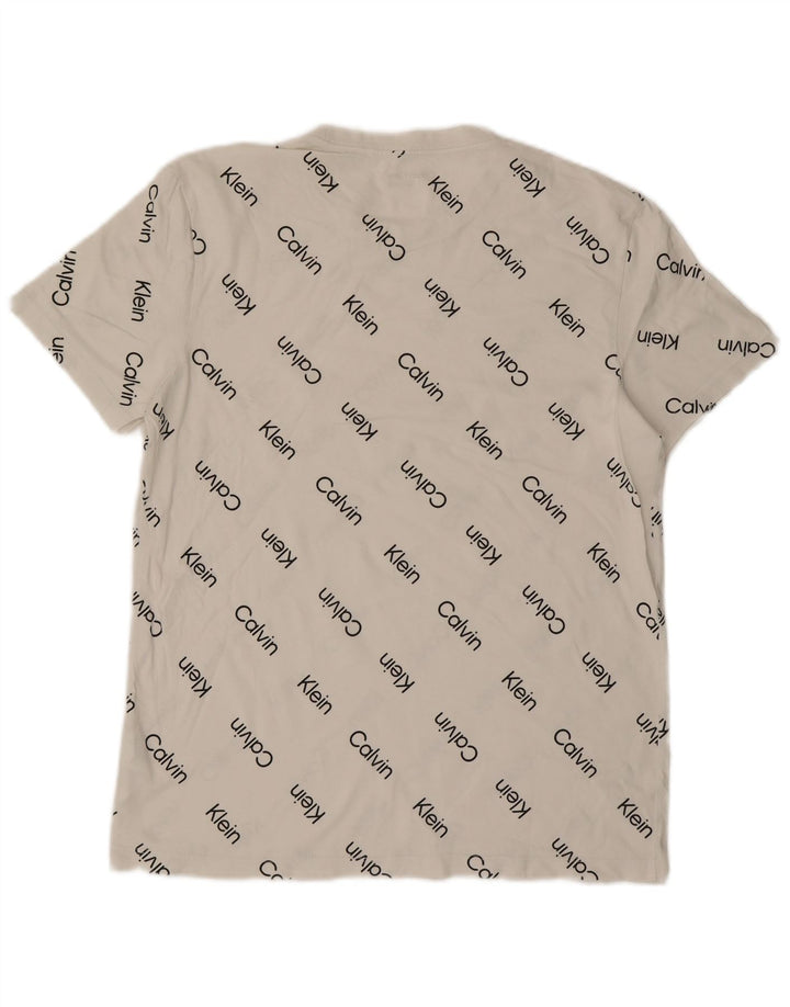 Calvin Klein Mens Graphic T-Shirt Top Medium White Cotton