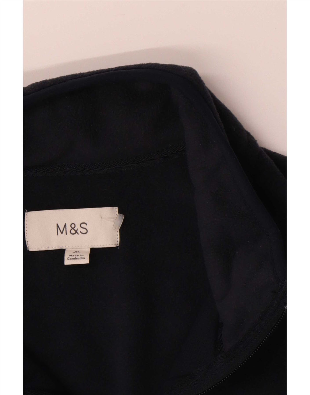 Giacca in pile da uomo Marks & Spencer UK 42 XL poliestere blu navy