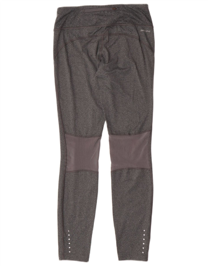 Nike Womens Dri Fit Leggings UK 10 Small Grey Polyester