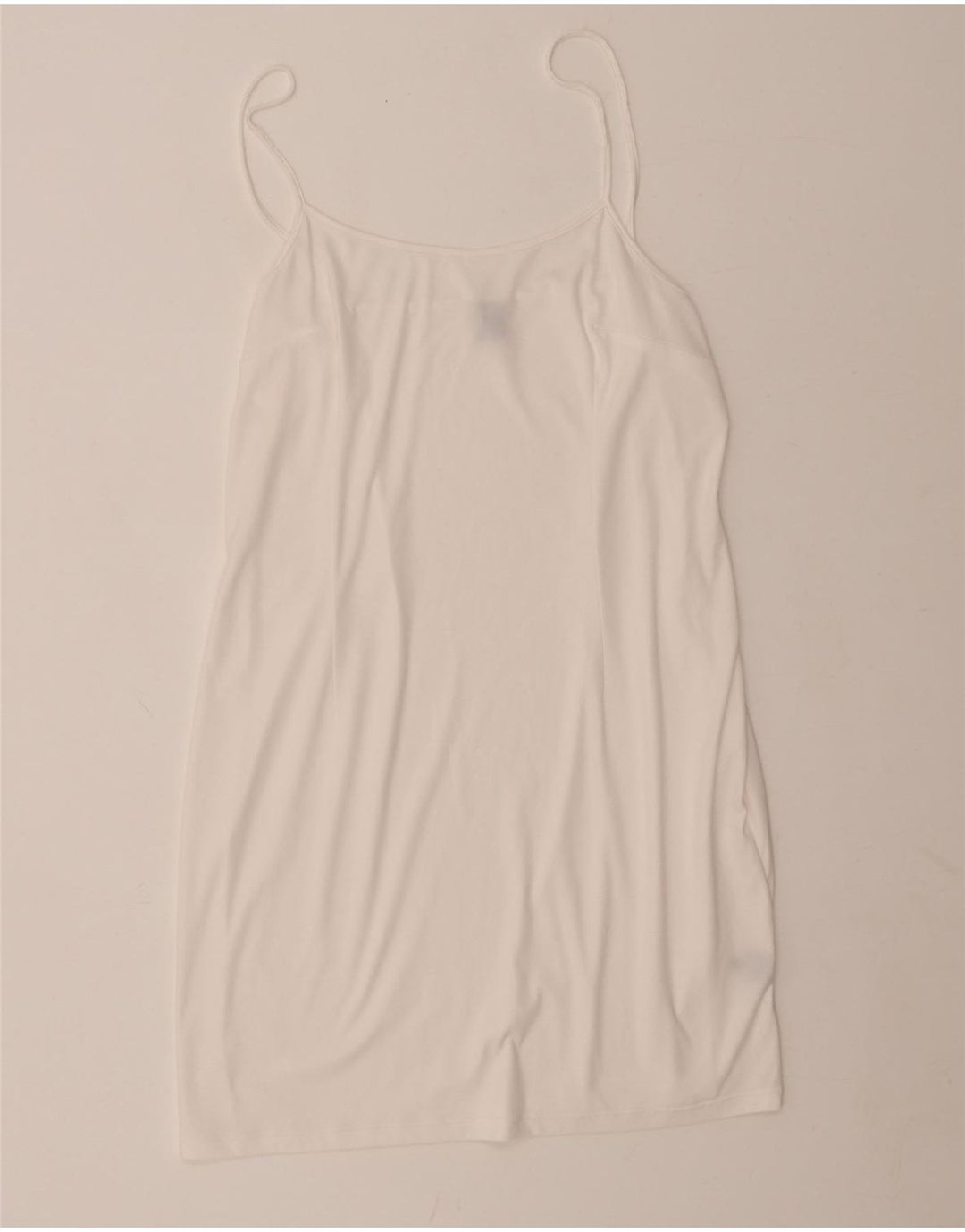 VINTAGE Womens Slip Dress UK 14 Large White Polyester