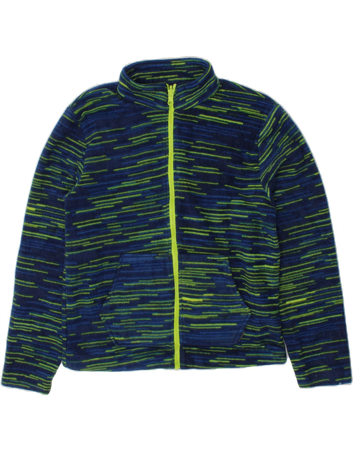 EDDIE BAUER Boys Fleece Jacket 10-11 Years Medium  Navy Blue Striped Vintage Eddie Bauer and Second-Hand Eddie Bauer from Messina Hembry 