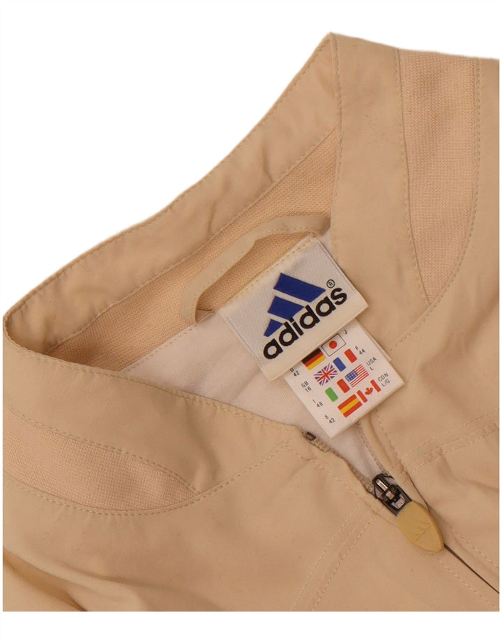 Adidas Damen Übergroße Bomberjacke UK 16 Large Beige Polyester
