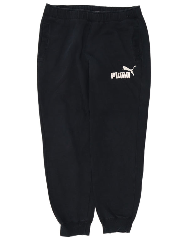 Puma Mens Graphic Tracksuit Trousers Joggers Large Black Cotton