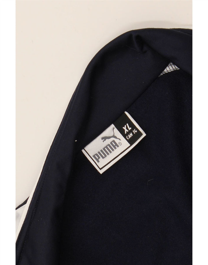 PUMA Mens Tracksuit Top Jacket XL Navy Blue Colourblock Polyester Vintage Puma and Second-Hand Puma from Messina Hembry 