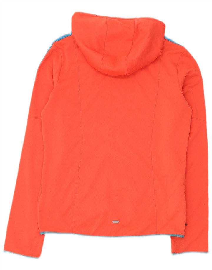 Felpa con cappuccio da donna Adidas UK 14 poliestere rosso medio