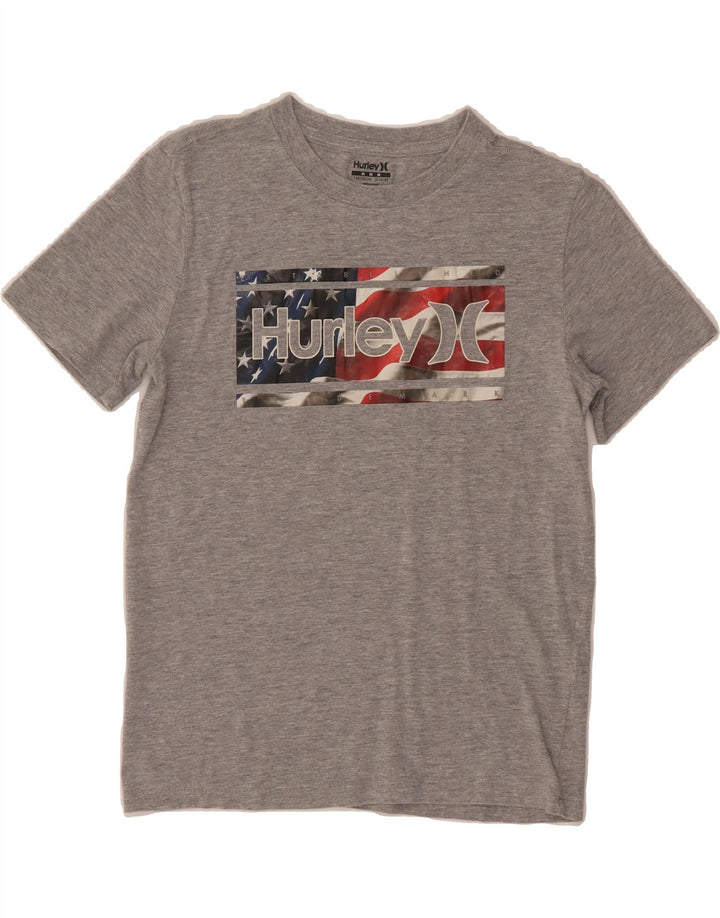 HURLEY Boys Graphic T-Shirt Top 10-11 Years Medium Grey Vintage Hurley and Second-Hand Hurley from Messina Hembry 