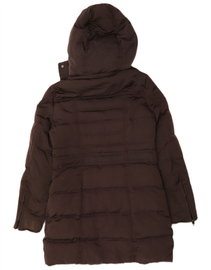 Cappotto imbottito con cappuccio da donna Zara UK 10 piccolo poliestere grigio