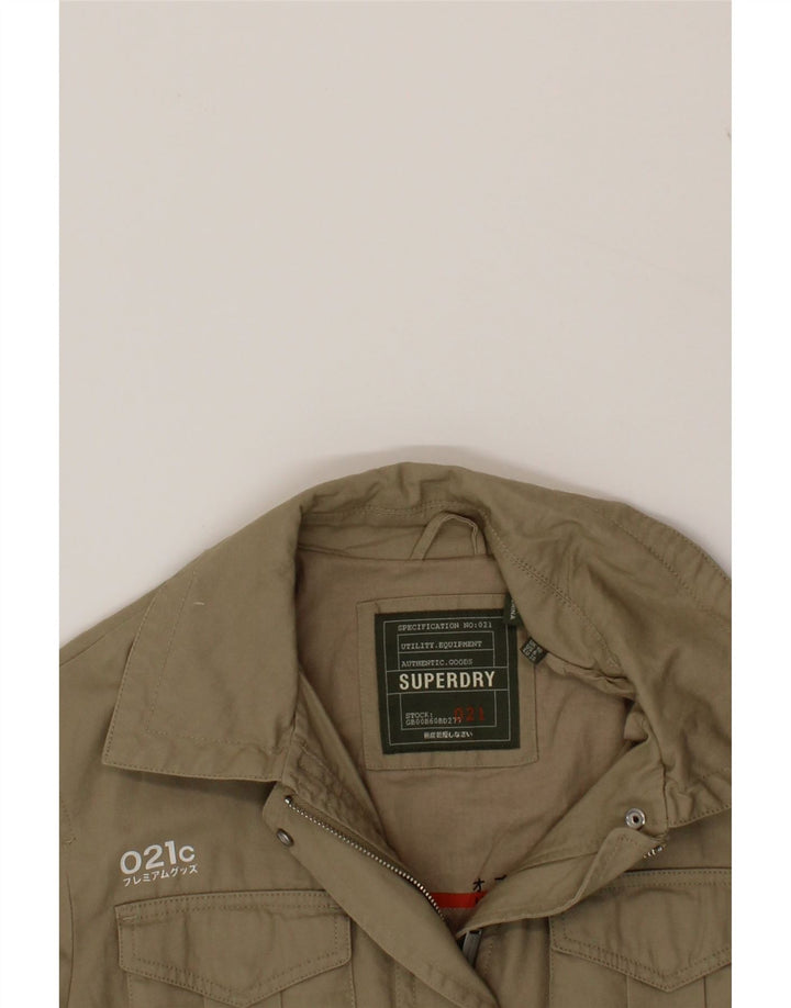 SUPERDRY Womens Utility Jacket UK 10 Small  Khaki Cotton Vintage Superdry and Second-Hand Superdry from Messina Hembry 