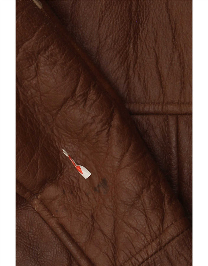 Vintage Ανδρικό Shearling Jacket IT 52 XL Καφέ Δερμάτινο