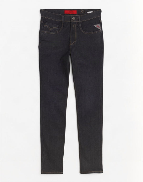 Replay Damen Anbass Slim Jeans W31 L32 Marineblau Baumwolle