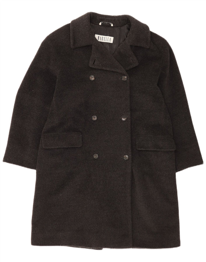 Marella Dame Dobbeltradet Frakke UK 12 Medium Grey Virgin Wool