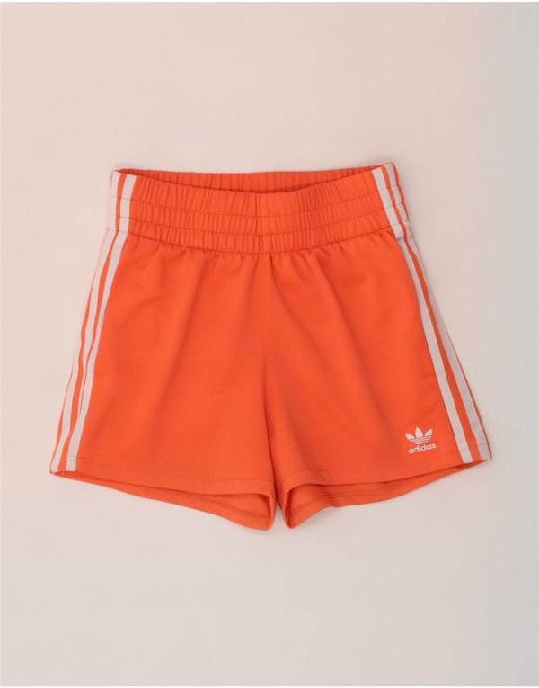 Adidas Womens Sport Shorts UK 10 Small Orange Polyester