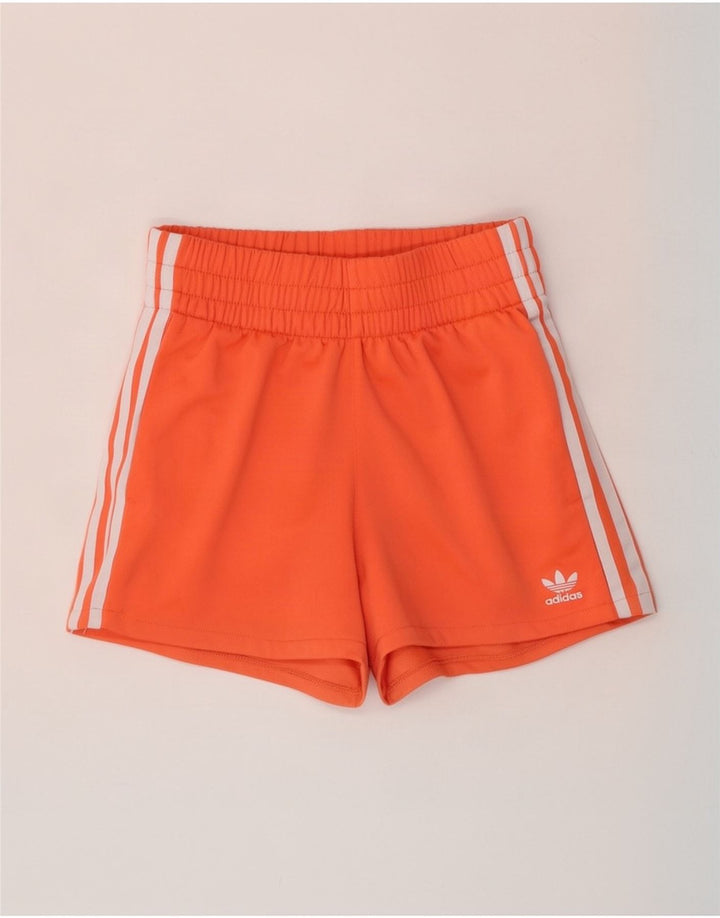Adidas Womens Sport Shorts UK 10 Small Orange Polyester