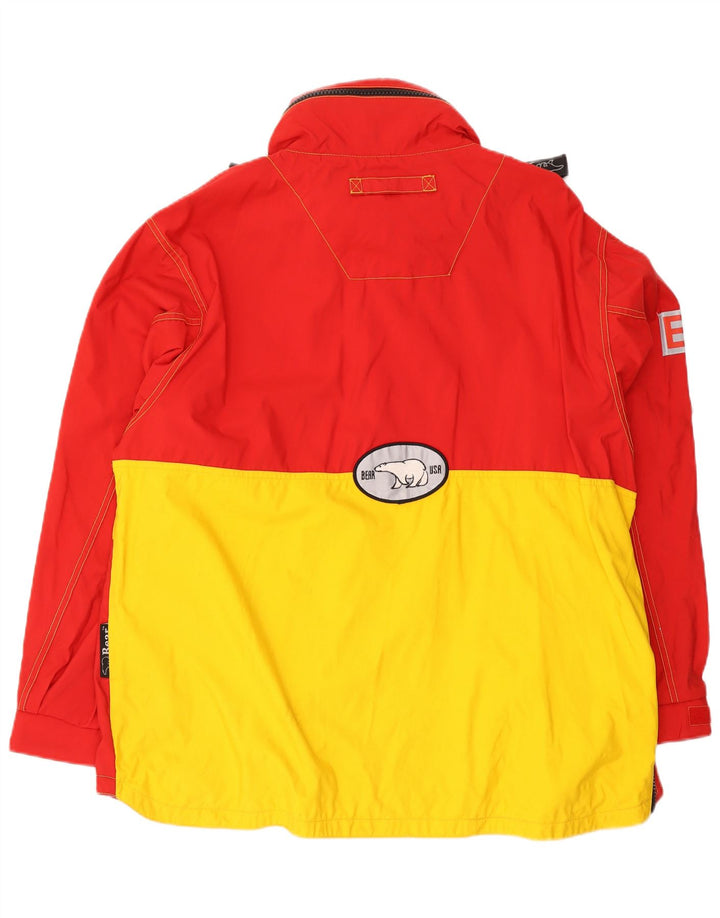 Bear Ανδρικό γραφικό πουλόβερ Rain Jacket UK 40 Large Red Colourblock Nylon