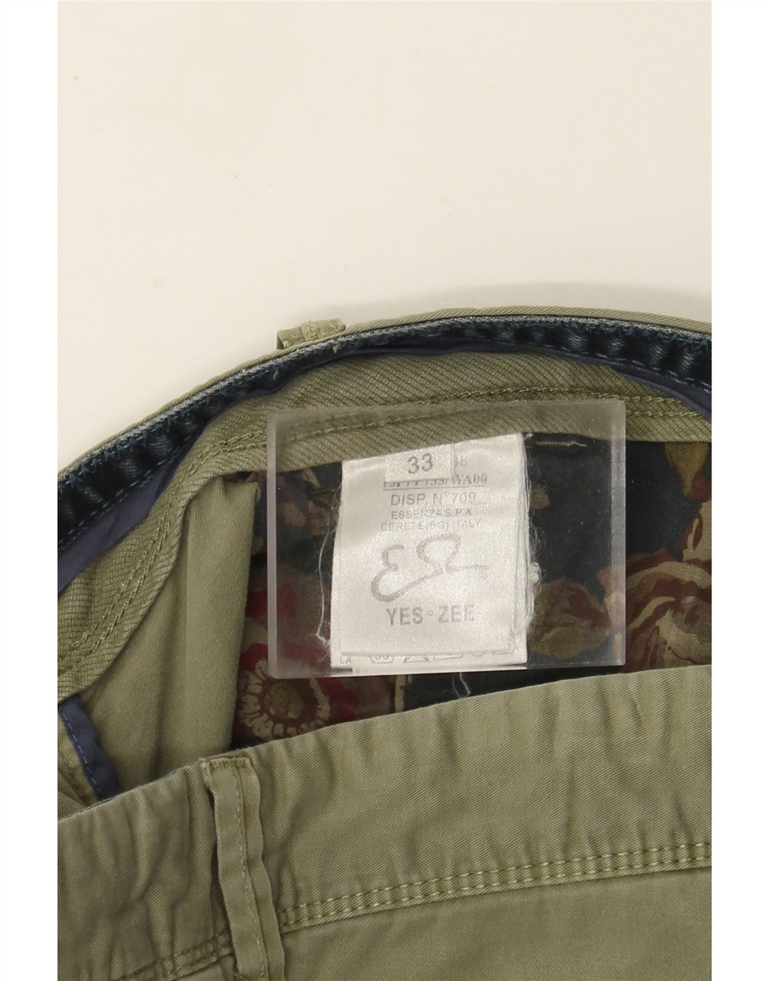 Yes Zee Mens Cargo Shorts W33 Medium Khaki Cotton