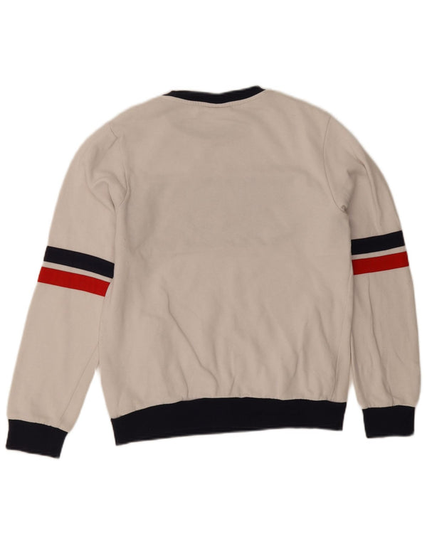 Felpa grafica da donna Fila Jumper UK 6 XS cotone color block bianco
