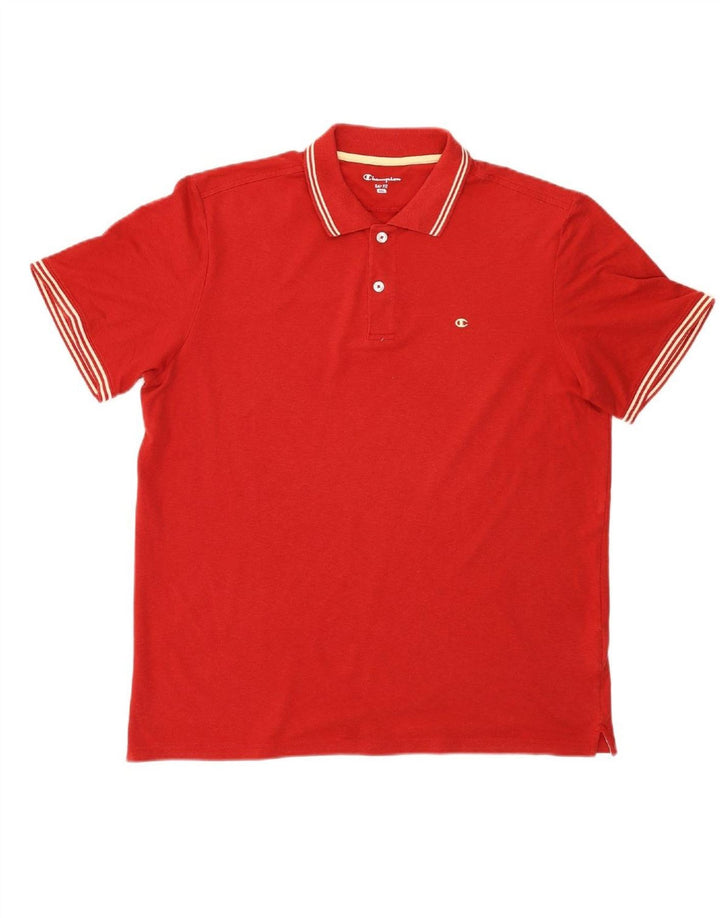 CHAMPION Mens Easy Fit Polo Shirt 2XL Red Vintage Champion and Second-Hand Champion from Messina Hembry 