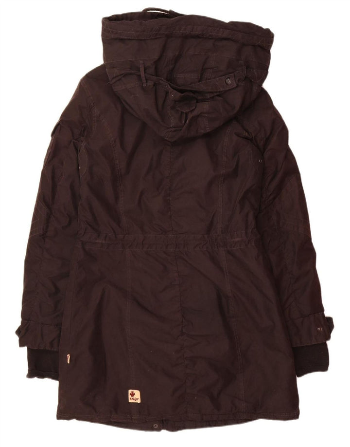 KHUJO Womens Hooded Parka Jacket UK 18 XL Black Polyester
