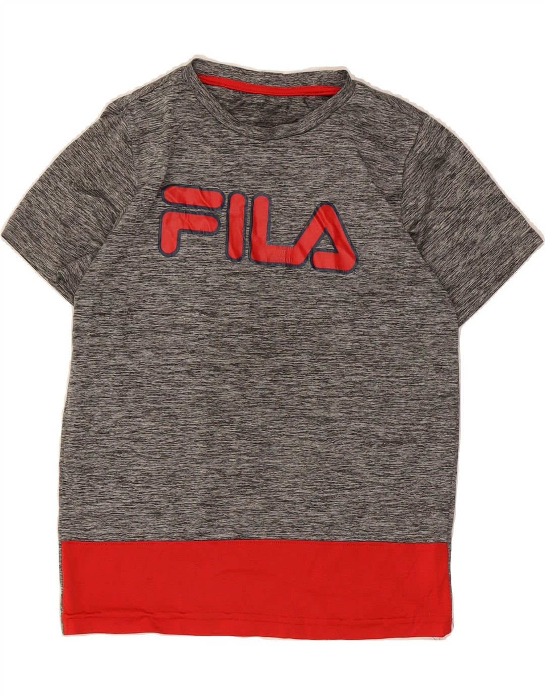 FILA Boys Graphic T-Shirt Top 14-15 Years Grey Flecked Polyester Vintage Fila and Second-Hand Fila from Messina Hembry 