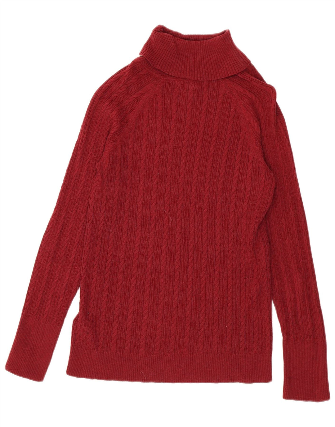 Eddie Bauer Dame Rullehals Sweater UK 12 Medium Rød Bomuld