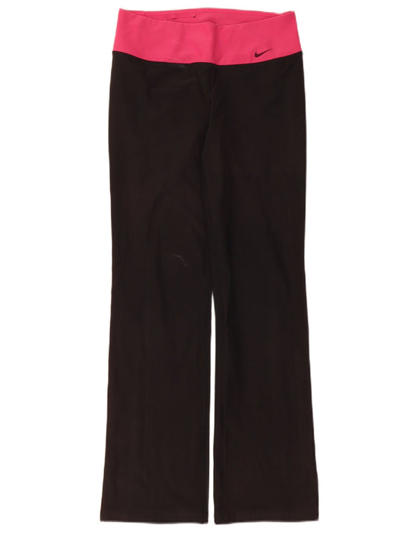 Nike Damen Dri Fit Leggings UK 12 Mittelschwarz Farbblock