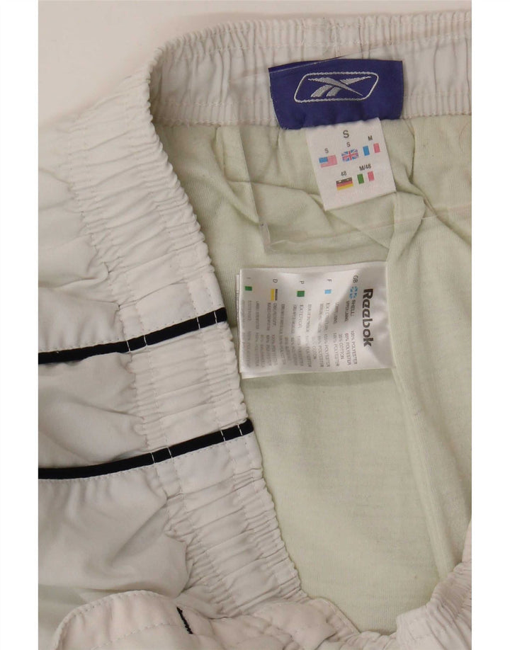 Reebok Mens Graphic Tracksuit Trousers Joggers Small White Polyester