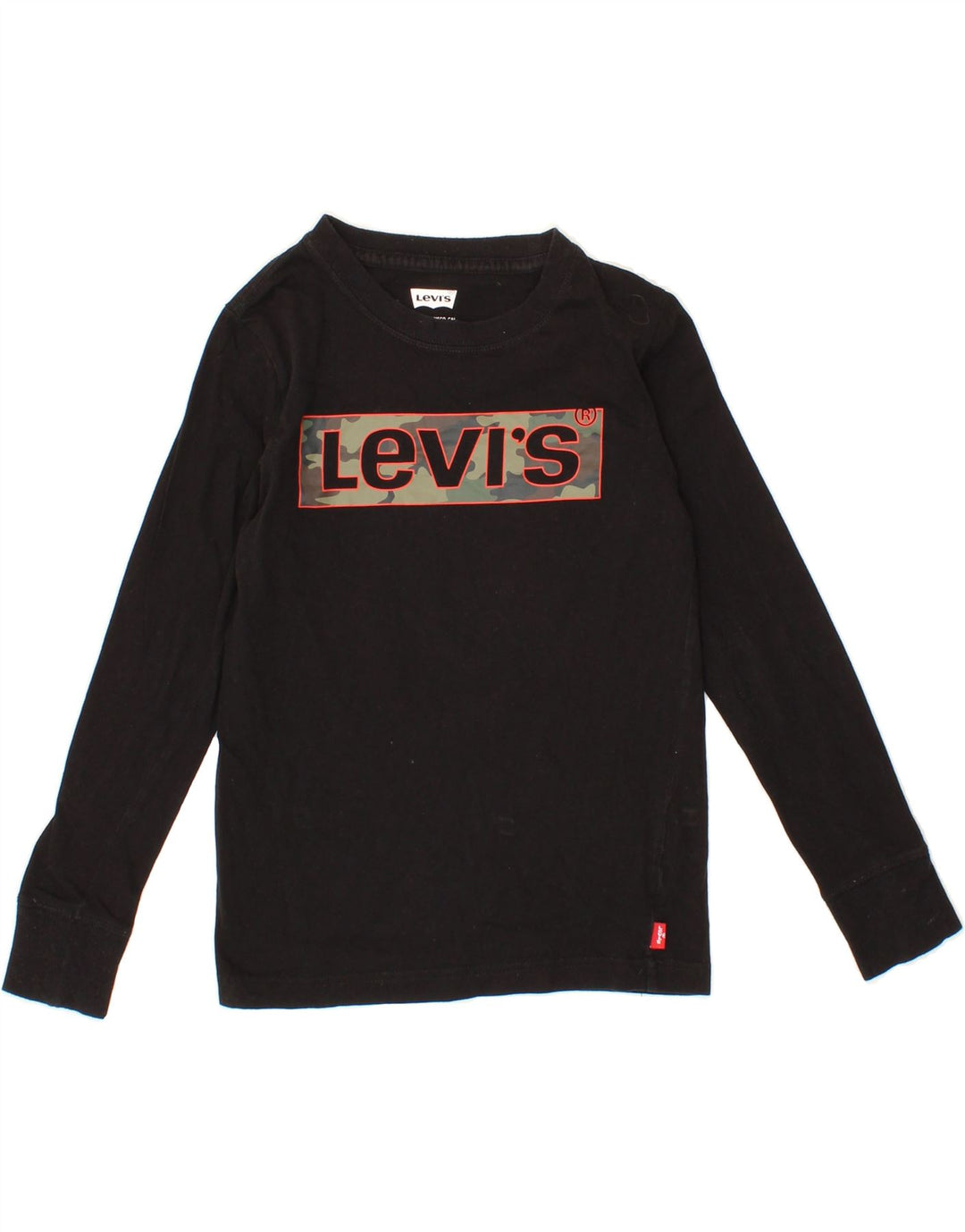 LEVI'S Boys Graphic Top Long Sleeve 9-10 Years Black Vintage Levi's and Second-Hand Levi's from Messina Hembry 