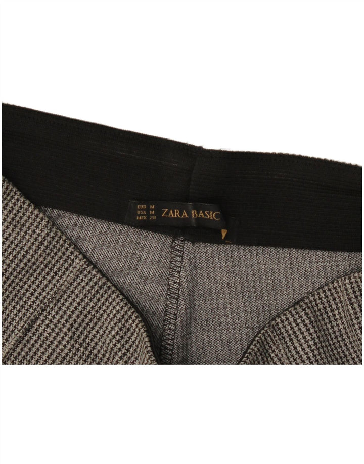 Zara Womens Stirrup Casual Trousers UK 12 Medium  Grey Houndstooth