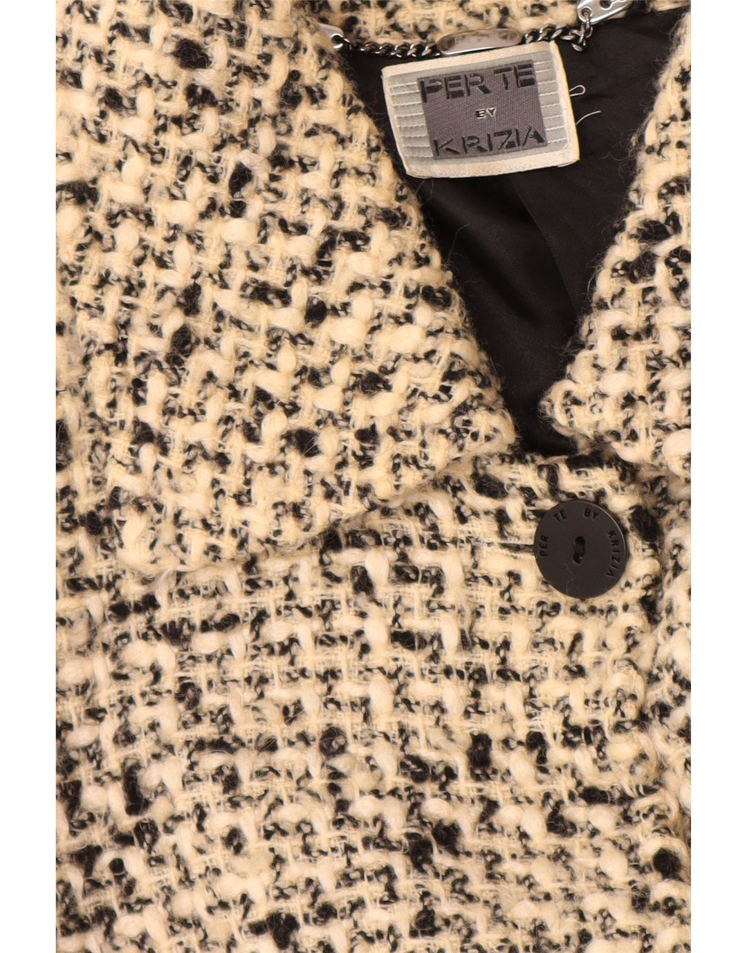 PERTE BY KRIZIA Womens Oversized Overcoat Size 21 Medium Beige Flecked