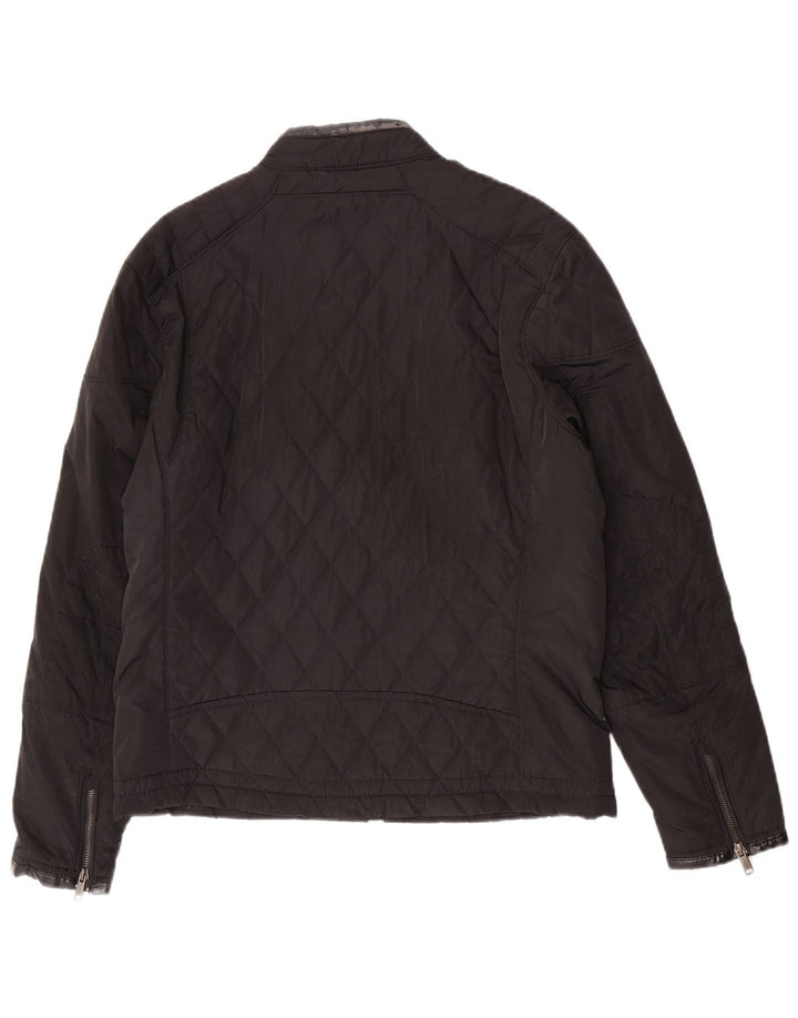 Zara Mens Quilted Jacket UK 40 Large Black Polyester