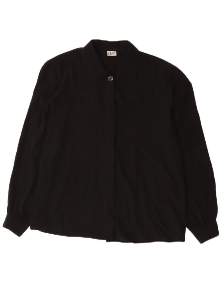 Primavera Firenze Womens Shirt Blouse UK 18 XL Black Polyester