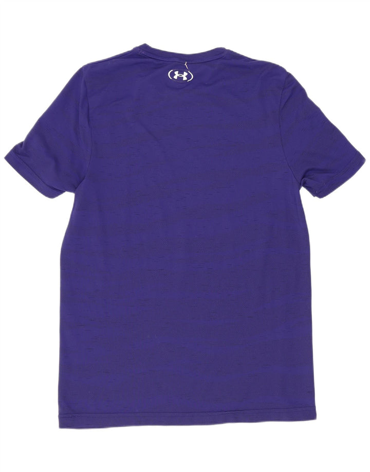 Under Armour Mens T-Shirt Top Medium Navy Blue Striped