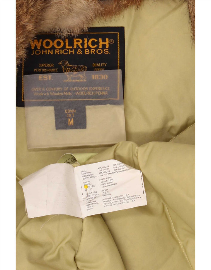 Jaqueta acolchoada feminina Woolrich UK 14 nylon bege médio