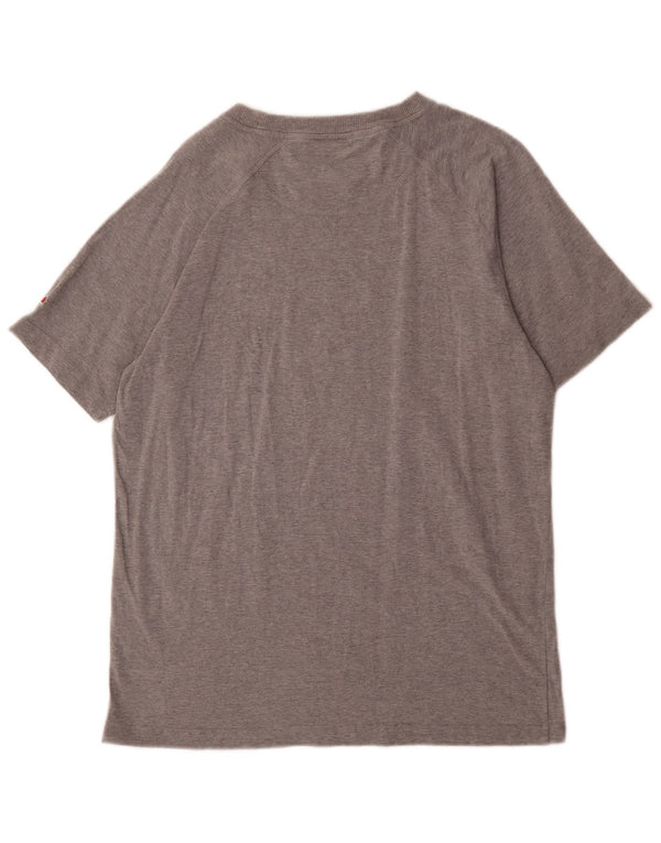 Ellesse T-Shirt Graphique Haut Large Gris Moucheté Coton Homme