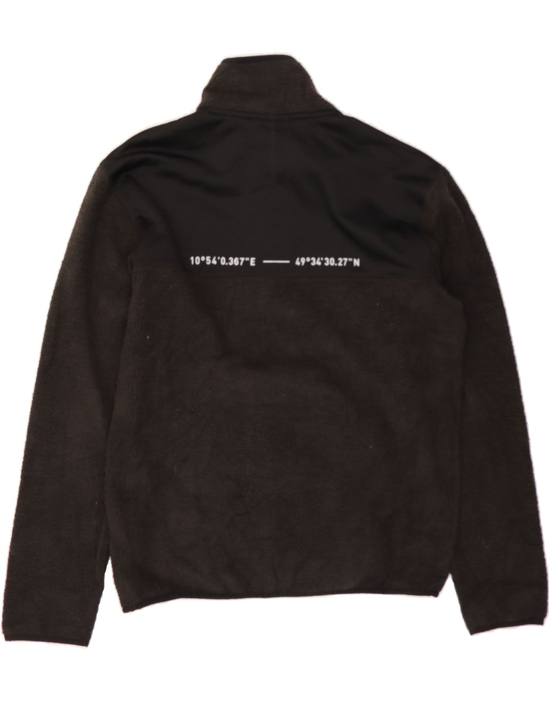 PUMA Mens Graphic Zip Neck Fleece Jumper Small Black Colourblock Polyester Vintage Puma and Second-Hand Puma from Messina Hembry 