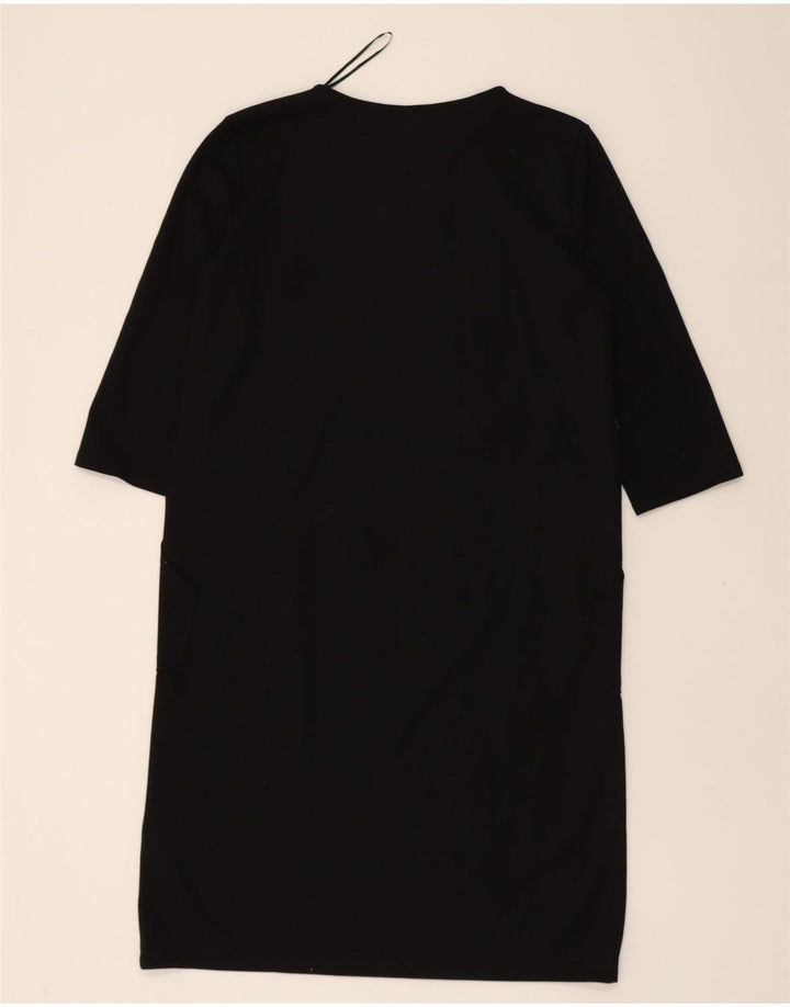 ZARA Womens 3/4 Sleeve Shift Dress UK 14 Large Black Polyester Vintage Zara and Second-Hand Zara from Messina Hembry 
