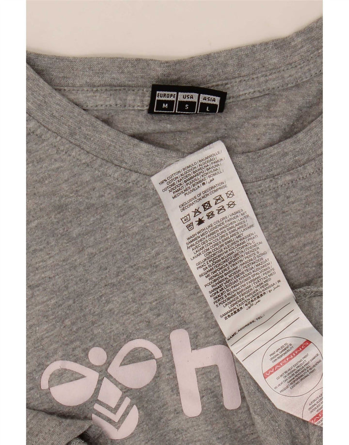 Hummel Mens Graphic T-Shirt Top Medium Grey Flecked Cotton