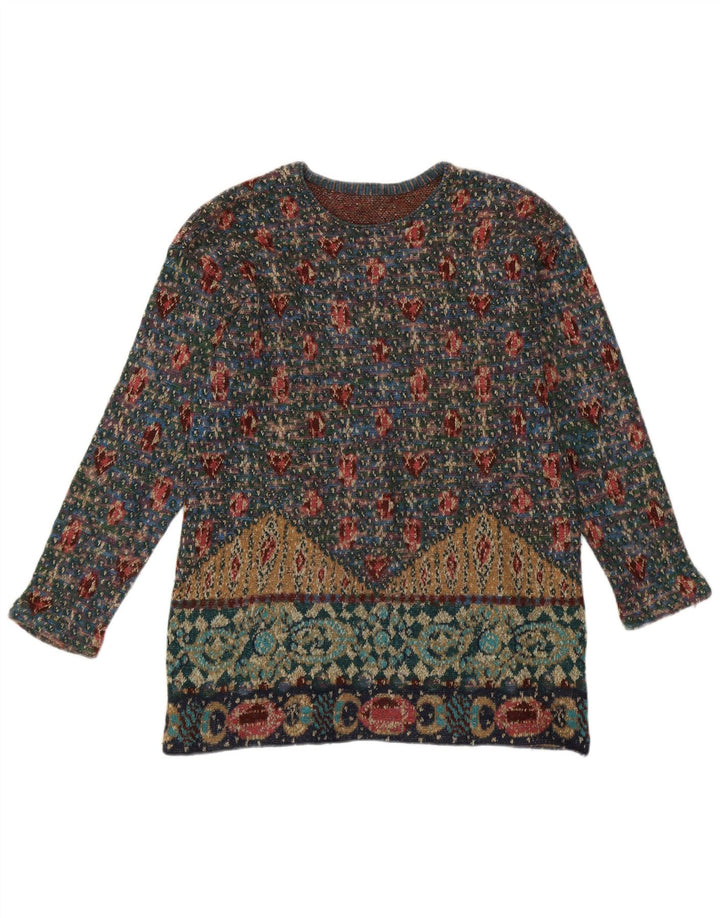 Vintage Womens Crew Neck Jumper Sweater UK 14 Medium Multicoloured