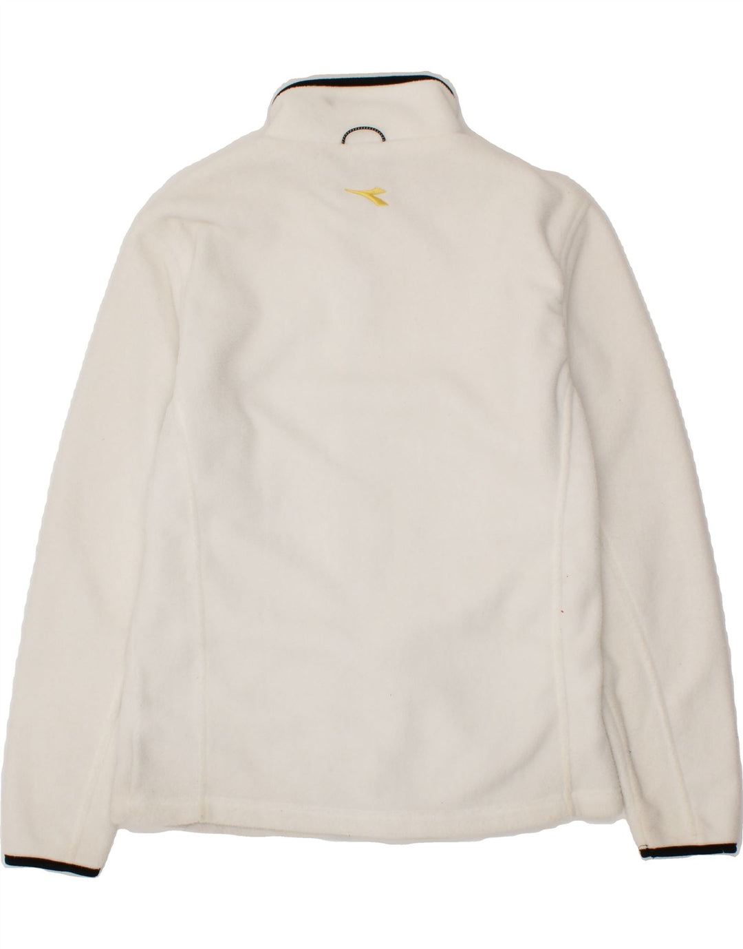 DIADORA Womens Fleece Jacket UK 14 Medium White Polyester Vintage Diadora and Second-Hand Diadora from Messina Hembry 