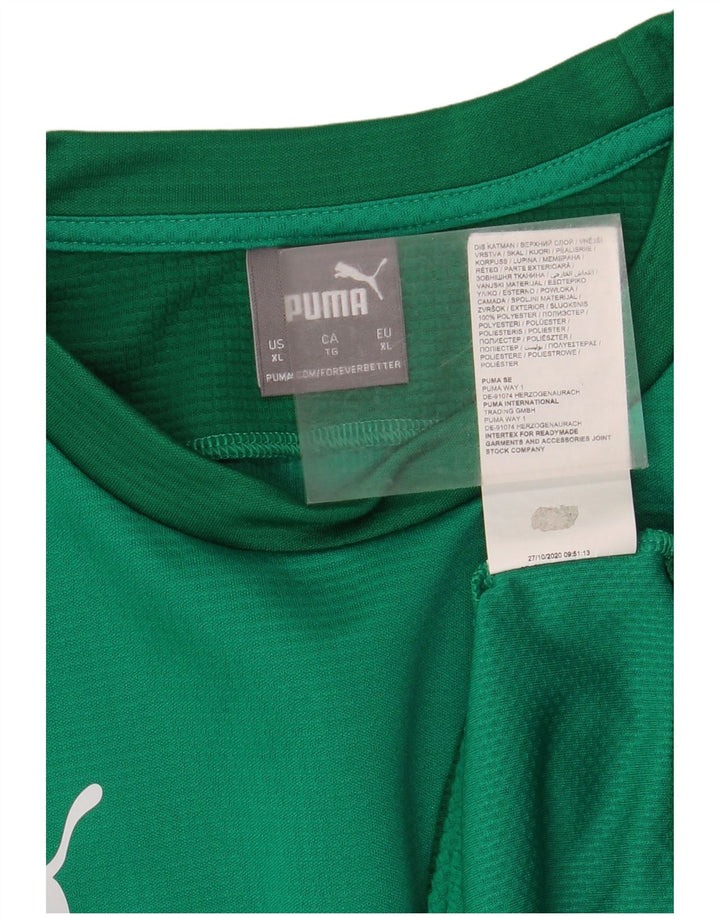 Puma Haut à manches longues pour homme XL Vert Colorblock Polyester