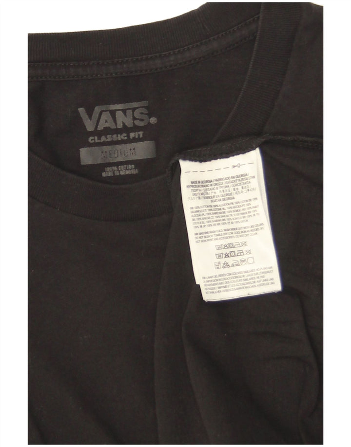 Vans Mens Classic Fit T-Shirt Top Medium Black Cotton