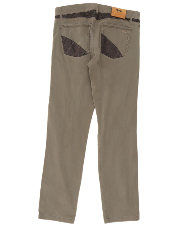 Harmont & Blaine Mens Straight Casual Trousers W34 L32 Grey Cotton