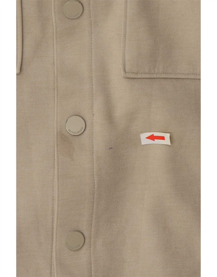 Marks & Spencer Mens Autograph Bomber Jacket UK 40 Large Beige Polyester