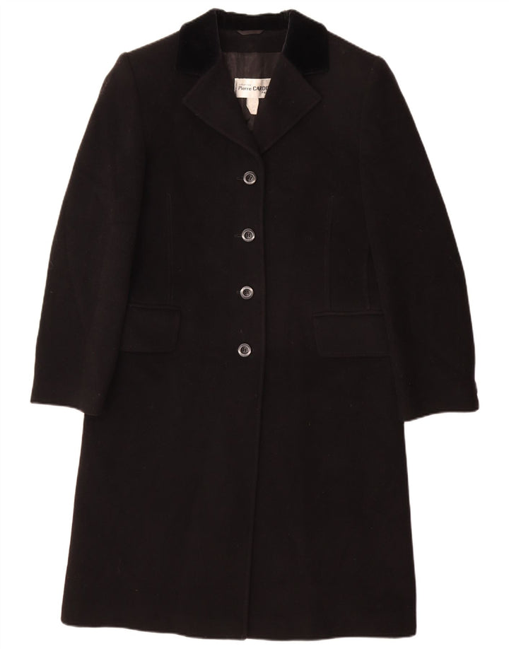 Pierre Cardin Womens Overcoat EU 38 Medium Black Wool Classic