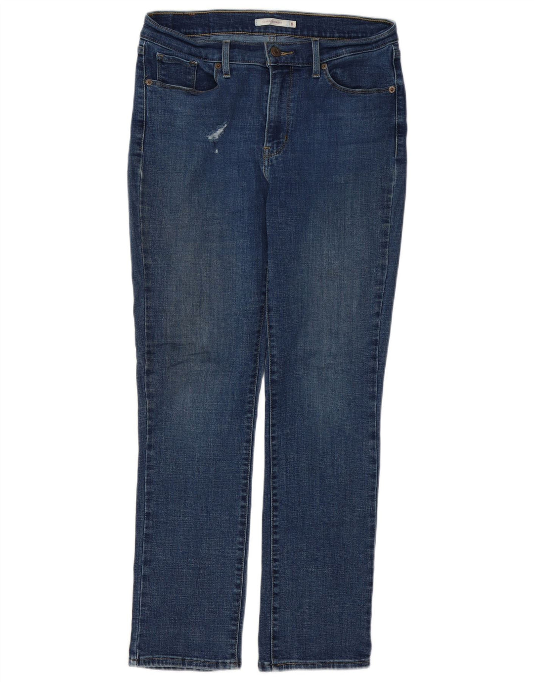 Levi's Womens Classic Distressed Straight Jeans US 8 Medium W28 L29 Blue