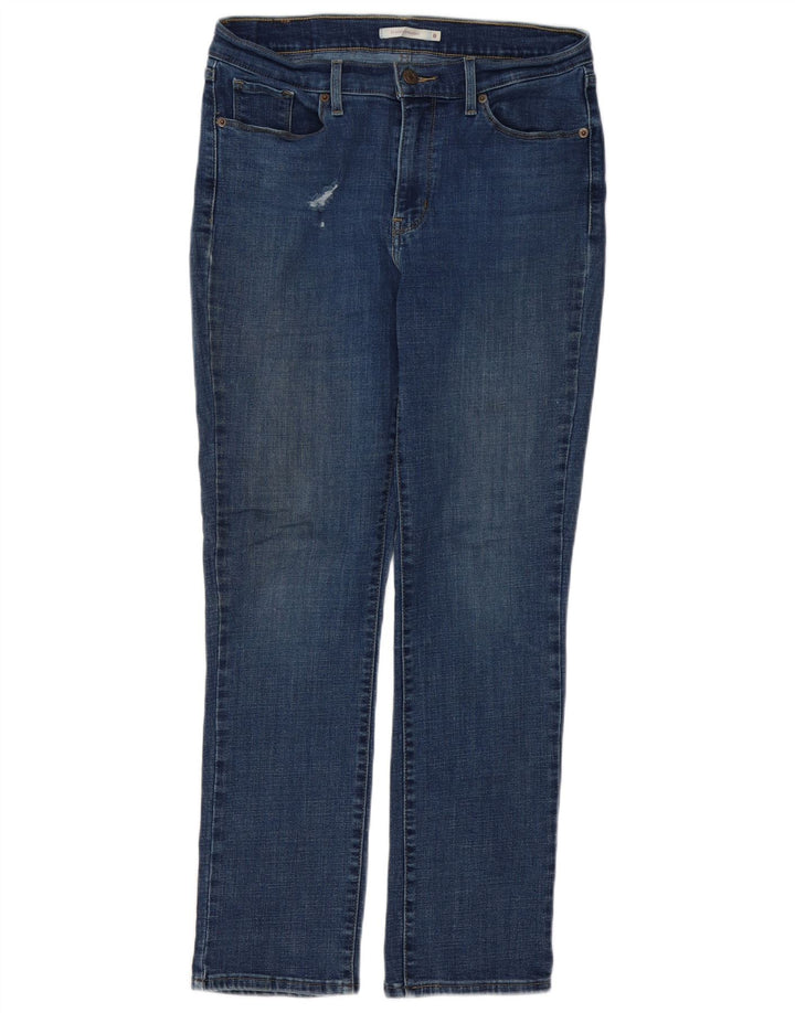 Levi's Womens Classic Distressed Straight Jeans US 8 Medium W28 L29 Blue