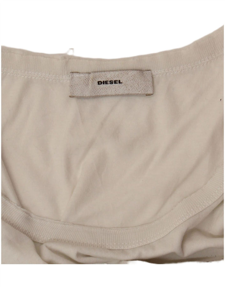 DIESEL Débardeur graphique pour femme UK 10 Small Blanc