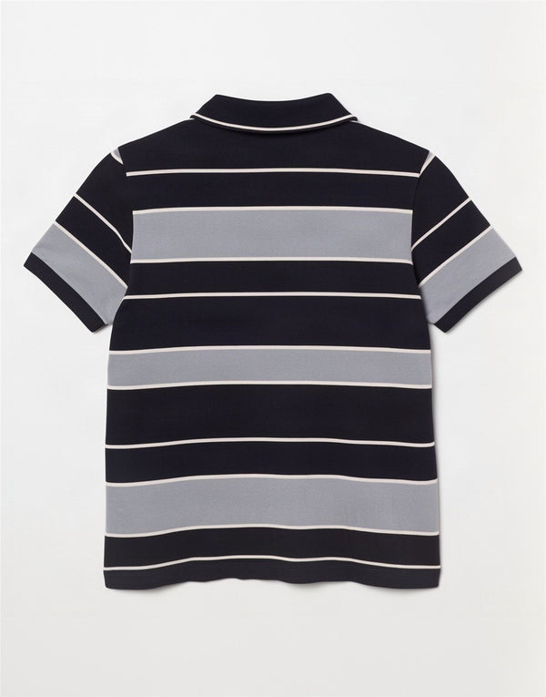 Lacoste herre poloskjorte str. 5 Large Marineblå stribet bomuld
